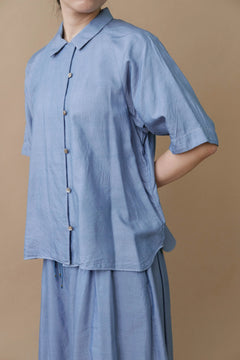 incense 本藍染オープンカラーシャツ(藍)