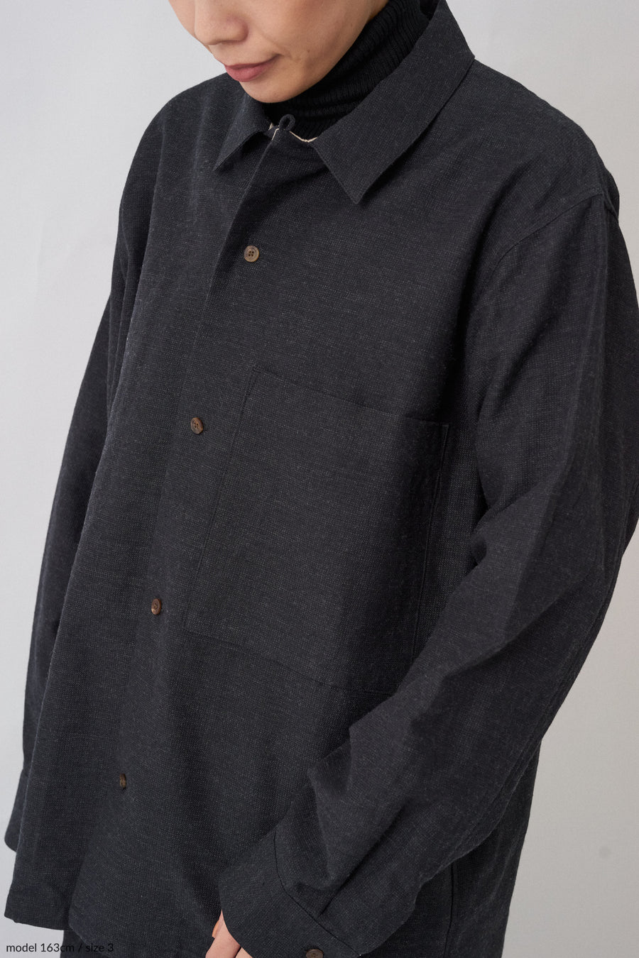 grandma ユニセックスシャツジャケット(ブラック)